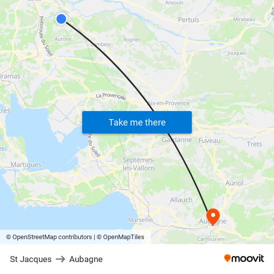 St Jacques to Aubagne map