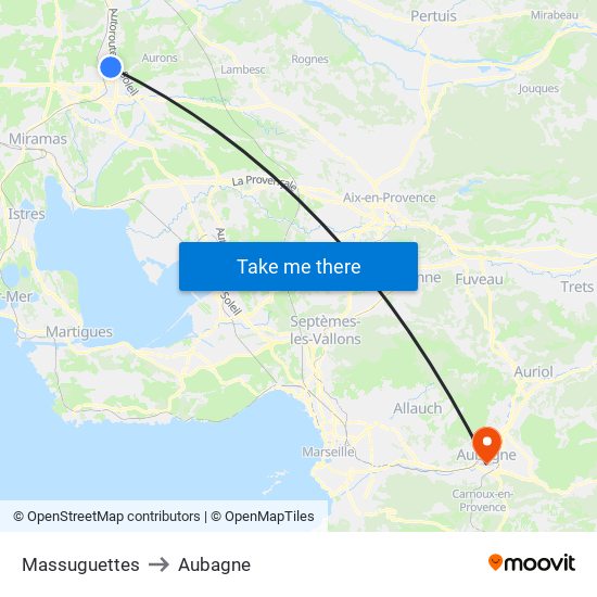 Massuguettes to Aubagne map