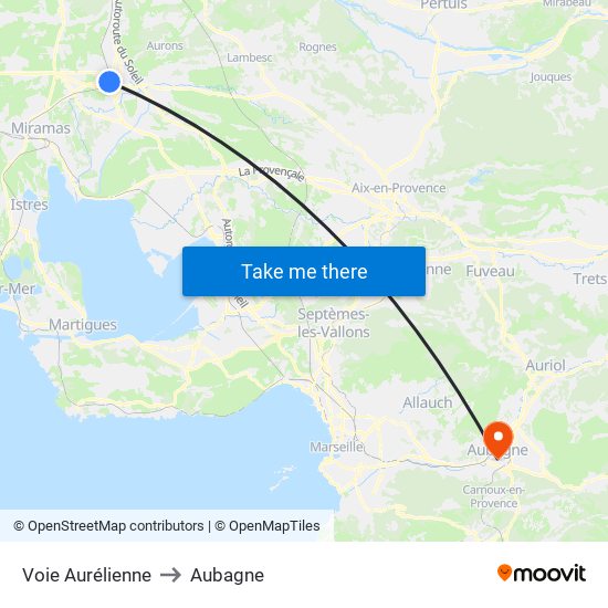 Voie Aurélienne to Aubagne map
