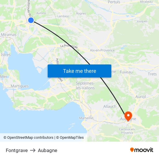 Fontgrave to Aubagne map