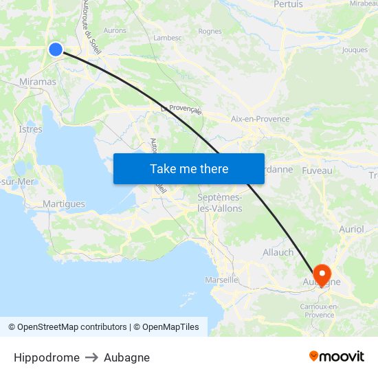 Hippodrome to Aubagne map
