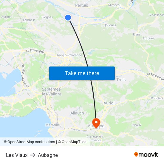 Les Viaux to Aubagne map