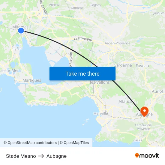 Stade Meano to Aubagne map