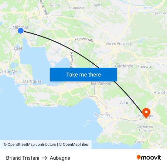 Briand Tristani to Aubagne map