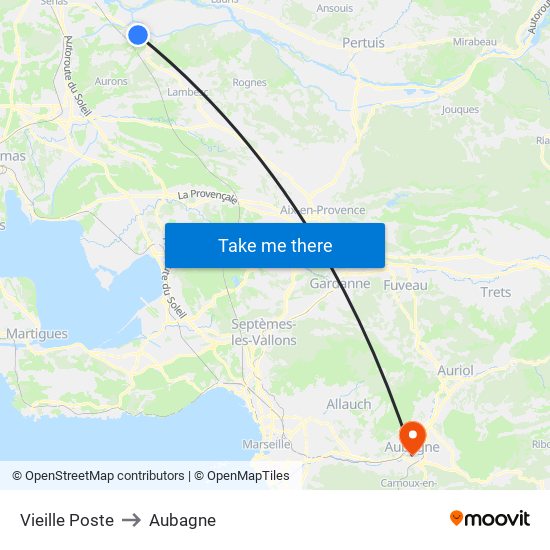 Vieille Poste to Aubagne map