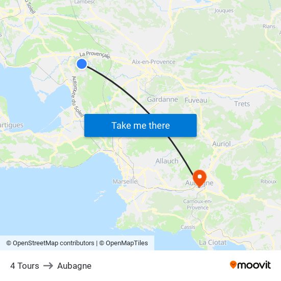 4 Tours to Aubagne map