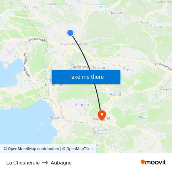 La Chesneraie to Aubagne map