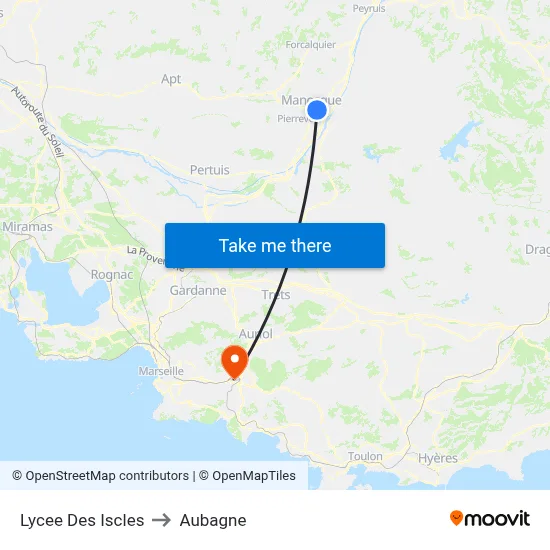 Lycee Des Iscles to Aubagne map
