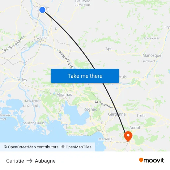 Caristie to Aubagne map