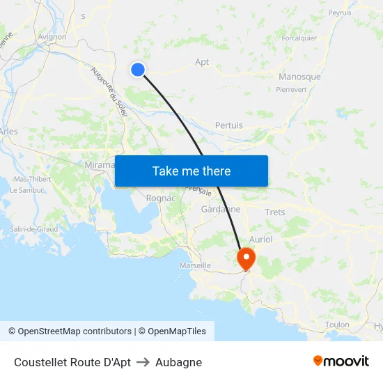 Coustellet Route D'Apt to Aubagne map
