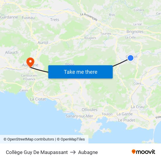 Collège Guy De Maupassant to Aubagne map