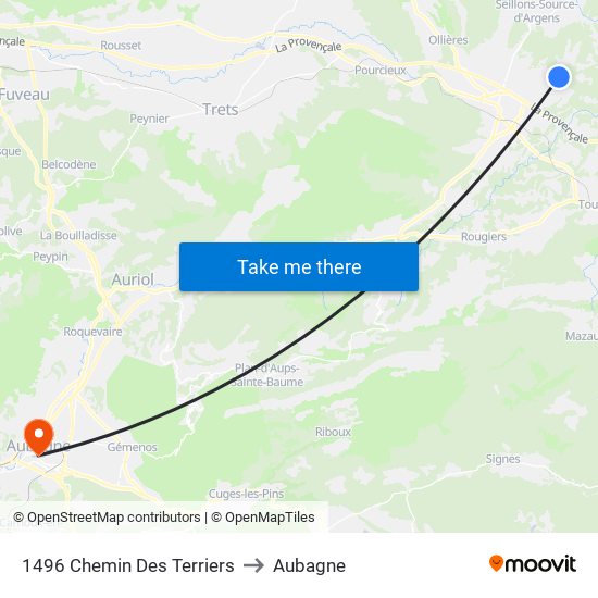 1496 Chemin Des Terriers to Aubagne map