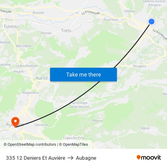 335 12 Deniers Et Auvière to Aubagne map
