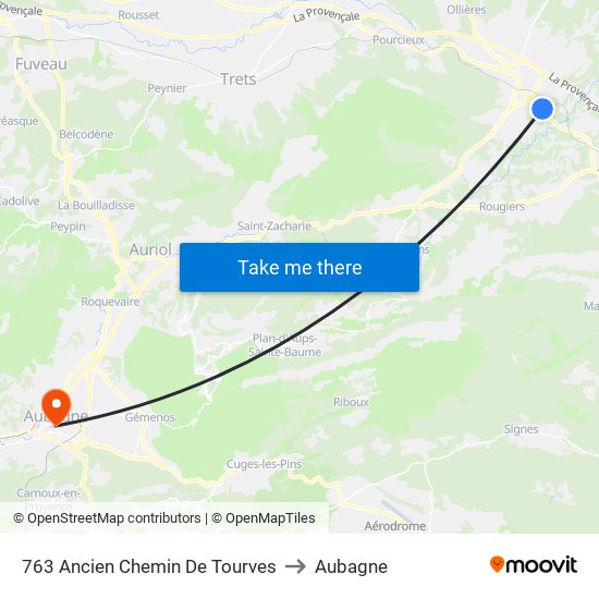 763 Ancien Chemin De Tourves to Aubagne map