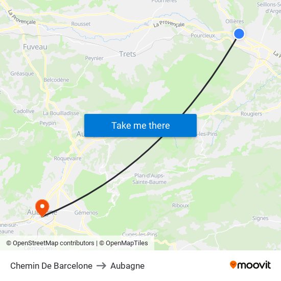 Chemin De Barcelone to Aubagne map