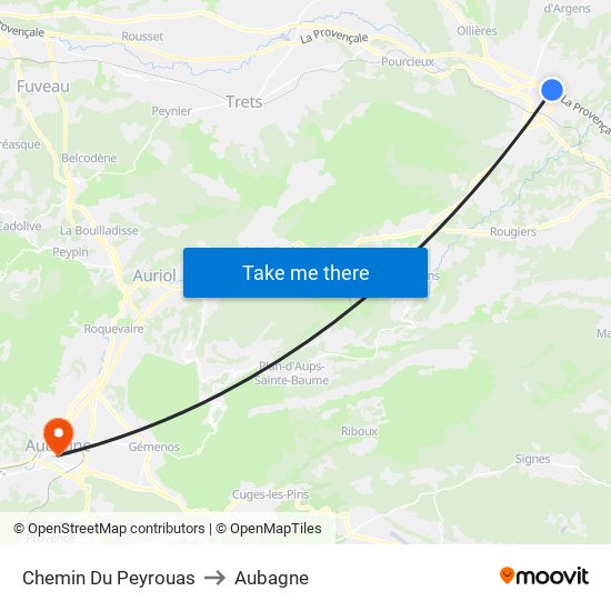 Chemin Du Peyrouas to Aubagne map