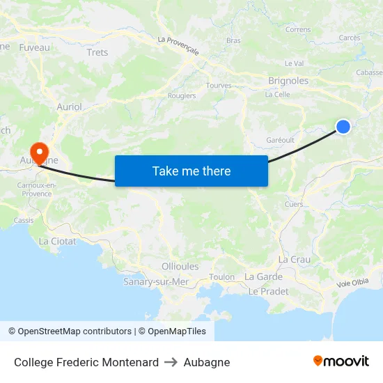 College Frederic Montenard to Aubagne map