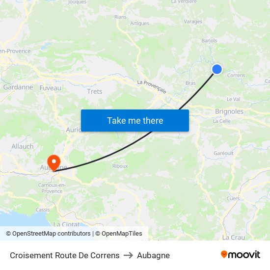 Croisement Route De Correns to Aubagne map