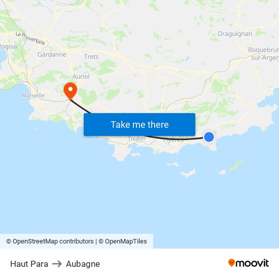 Haut Para to Aubagne map