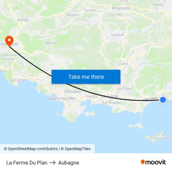 La Ferme Du Plan to Aubagne map