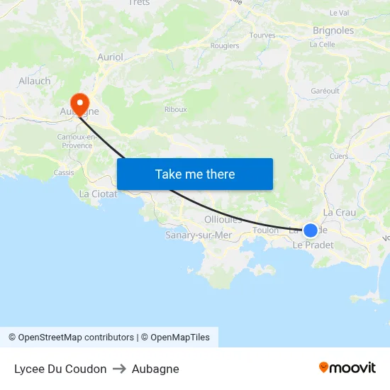 Lycee Du Coudon to Aubagne map
