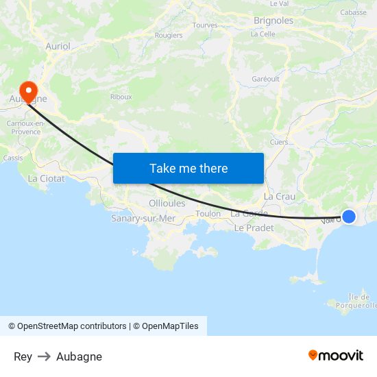 Rey to Aubagne map