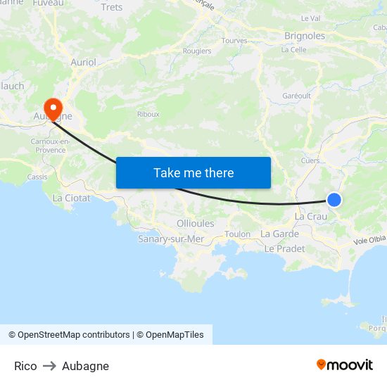 Rico to Aubagne map