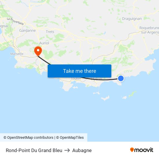 Rond-Point Du Grand Bleu to Aubagne map