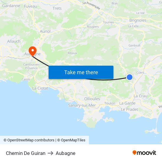 Chemin De Guiran to Aubagne map