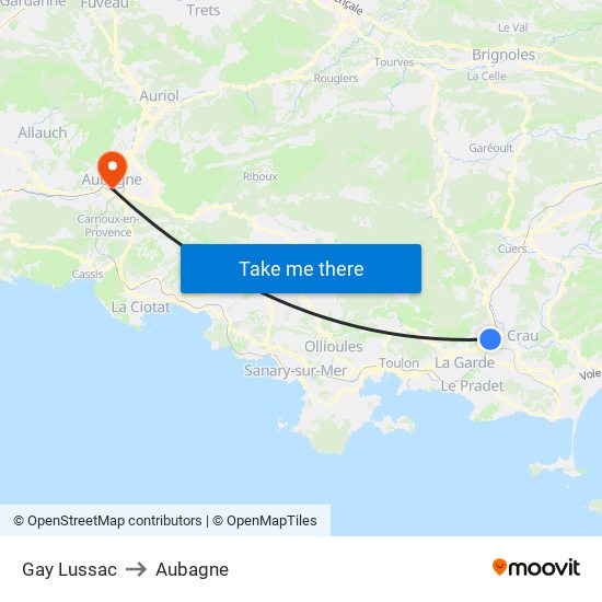 Gay Lussac to Aubagne map