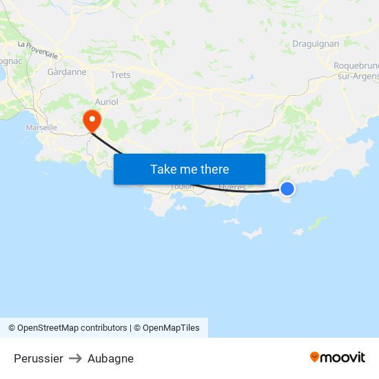 Perussier to Aubagne map