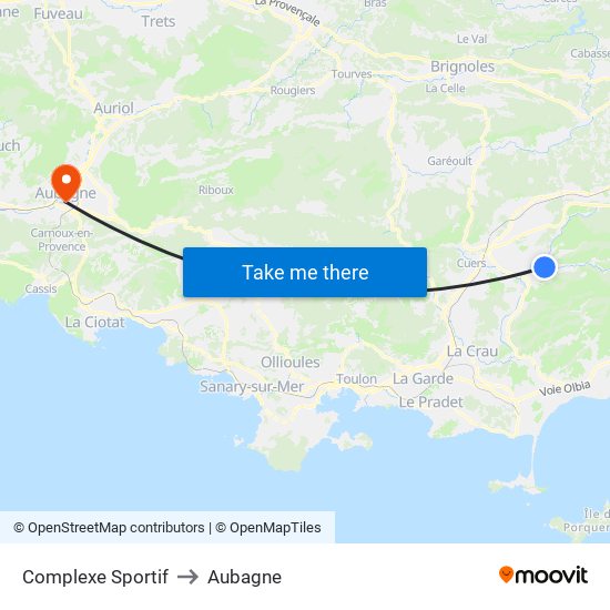 Complexe Sportif to Aubagne map