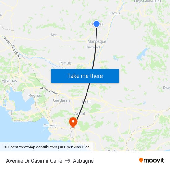 Avenue Dr Casimir Caire to Aubagne map