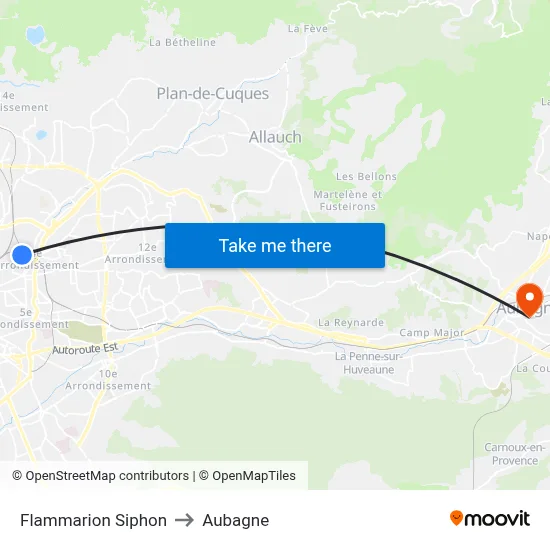 Flammarion Siphon to Aubagne map