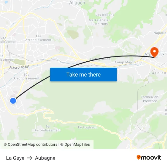 La Gaye to Aubagne map