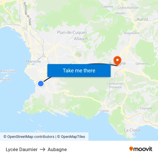 Lycée Daumier to Aubagne map