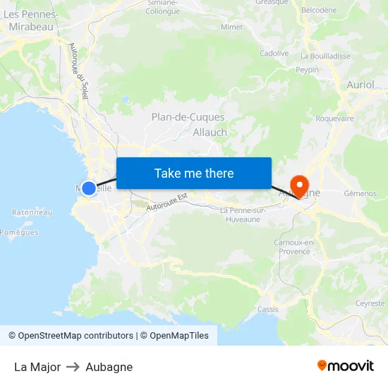 La Major to Aubagne map