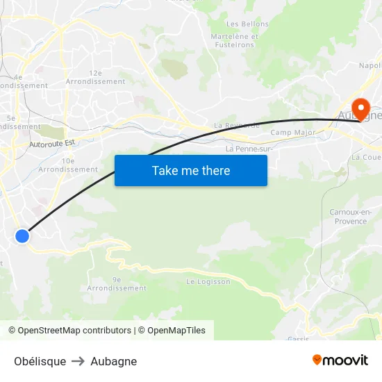 Obélisque to Aubagne map