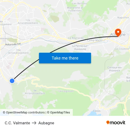 C.C. Valmante to Aubagne map