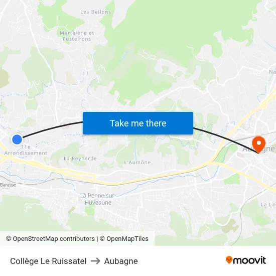 Collège Le Ruissatel to Aubagne map