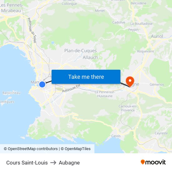 Cours Saint-Louis to Aubagne map