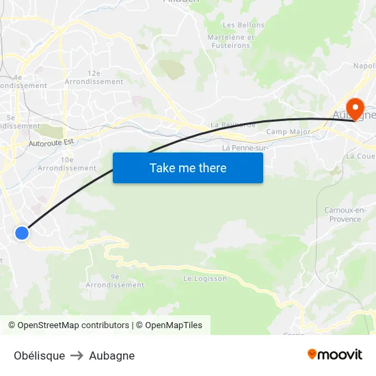 Obélisque to Aubagne map