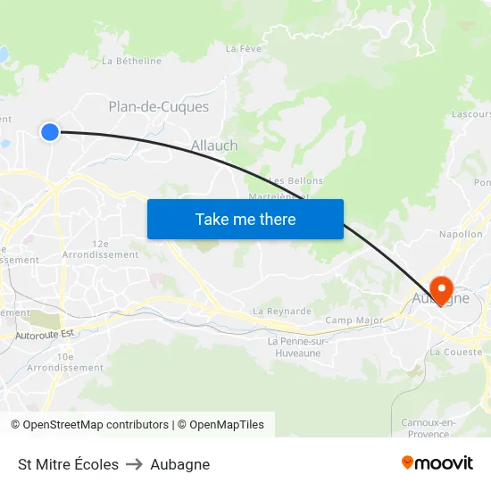 St Mitre Écoles to Aubagne map