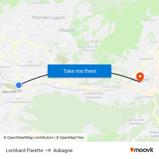 Lombard Parette to Aubagne map