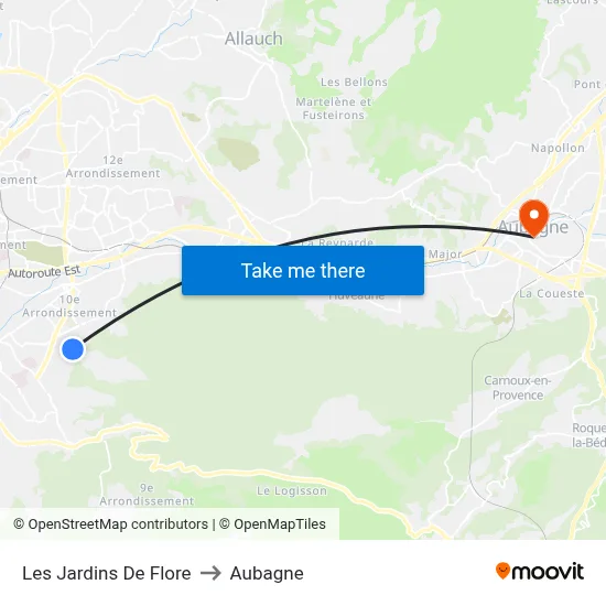 Les Jardins De Flore to Aubagne map