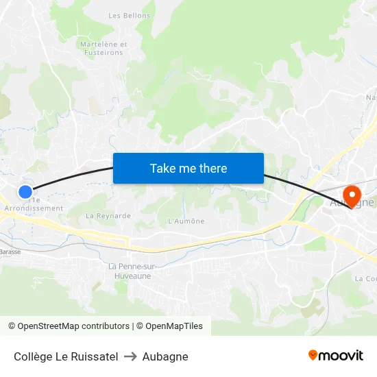 Collège Le Ruissatel to Aubagne map