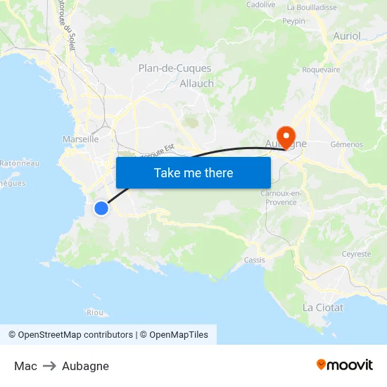 Mac to Aubagne map