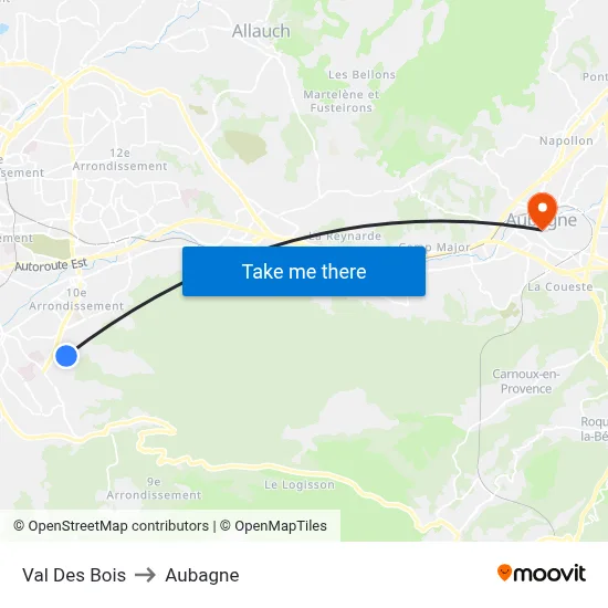 Val Des Bois to Aubagne map