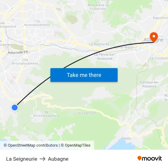 La Seigneurie to Aubagne map