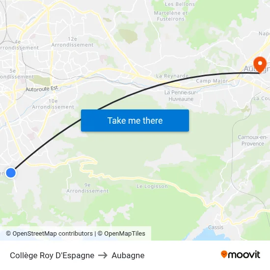 Collège Roy D'Espagne to Aubagne map